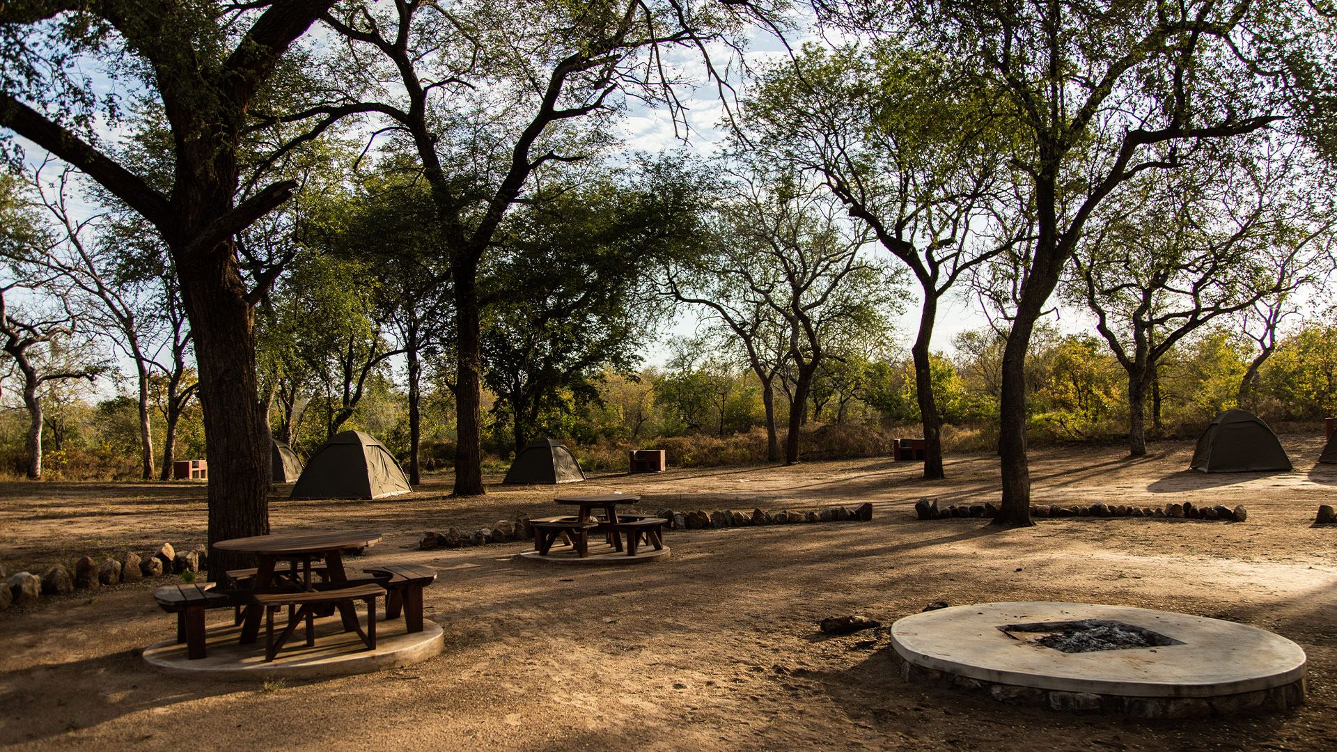 Picnic Area with Tents inside Majete Wildlife Reserve